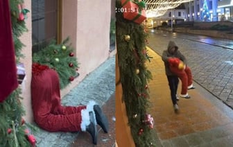 В Гродно милиция вычислили местного «Гринча» и вернула *опу Санта Клауса на место