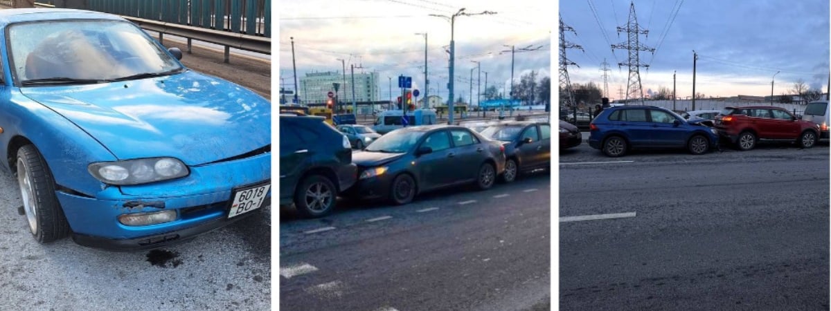 В Минске за утро случилось 3 массовых ДТП. Чего опасаться в «день жестянщика»? — Видео