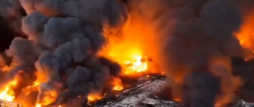 Пожар в торговом центре Варшавы
