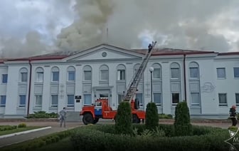 МЧС показало пожар в Осиповичском райисполкоме — Видео