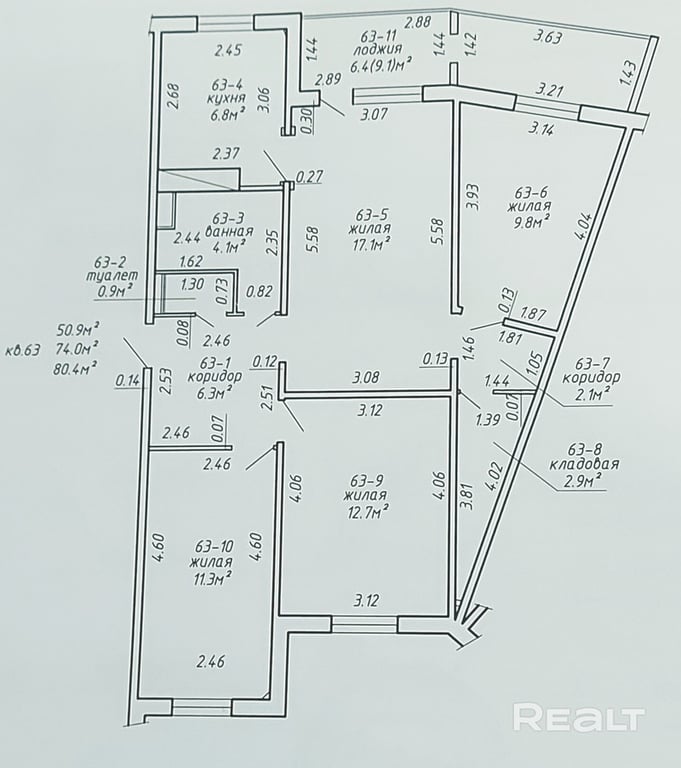 В Минске кошка продает «трешку» с интересной планировкой. Сколько просит за жилье?