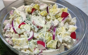 Салат из картошки с редисом: идеальное дополнение к шашлыкам