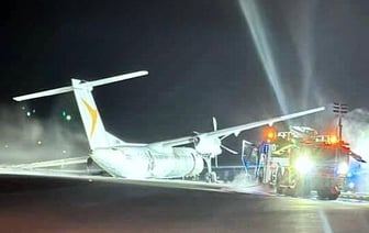 В Канаде во время посадки загорелся самолет