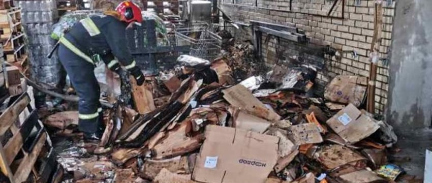 В Березе произошел пожар на территории магазина «Светофор»