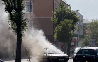 Пожар легкового автомобиля в Бресте