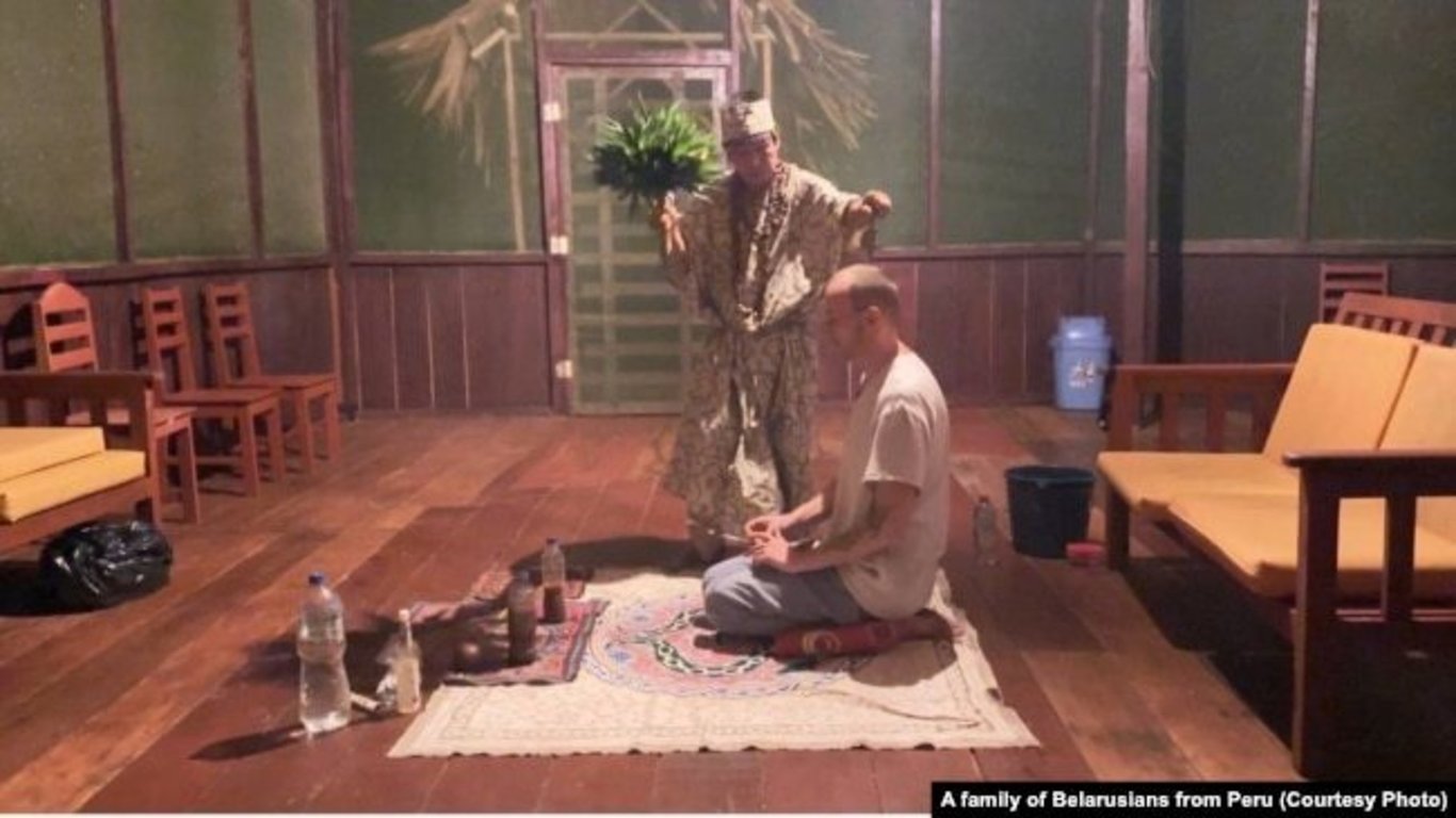 Падчас цырымоніі аяваскі