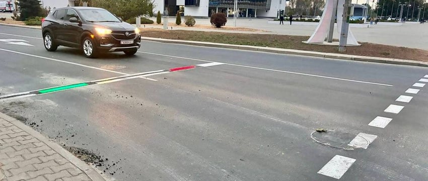 В Гомеле у крупного перекрестка засветились стоп-линии