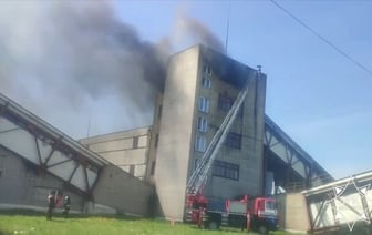 Пожар на торфобрикетном заводе в Беларуси