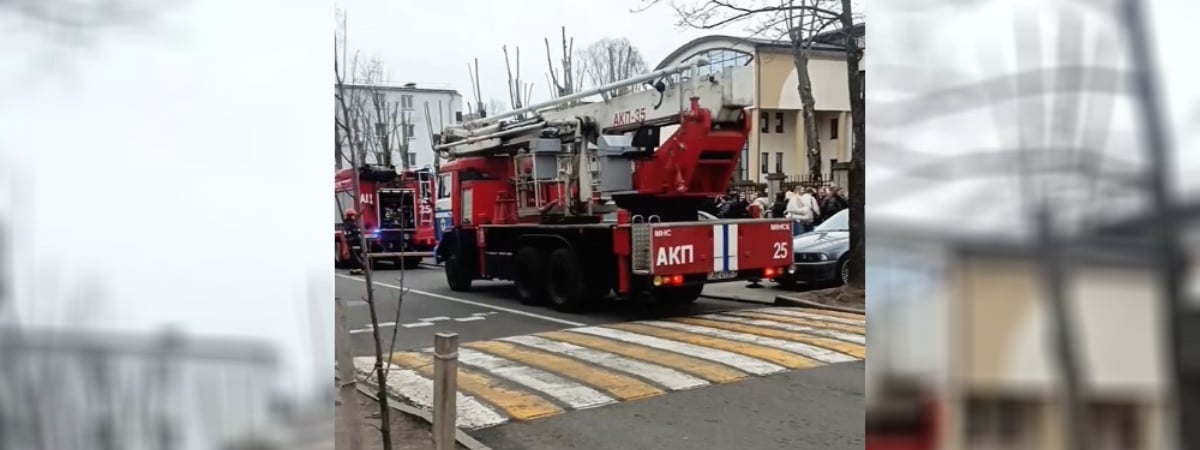 В Минске загорелся вуз — эвакуировали 390 человек — Видео
