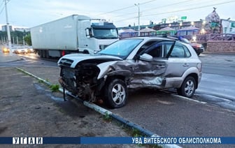 Авария в Витебске: столкновение двух автомобилей с молодыми водителями