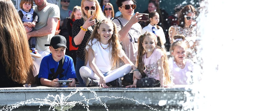 Включение фонтанов в Гомеле: празднование Дня труда