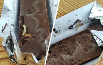 «Шевелится!» — В TikTok показали личинки моли в шоколаде белорусского производителя. Комментаторы оценили — Видео