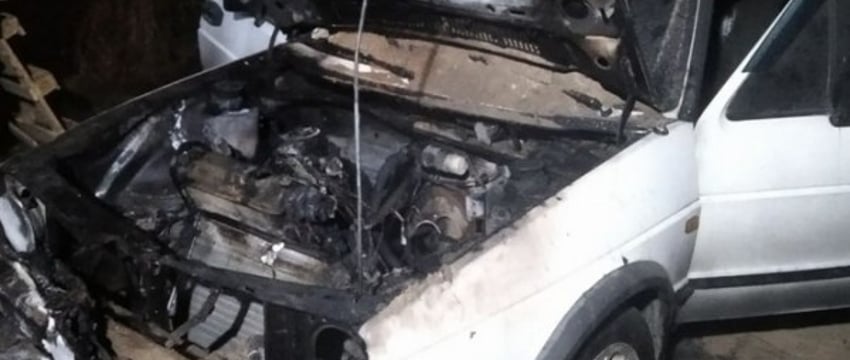 В Каменецком районе горел автомобиль