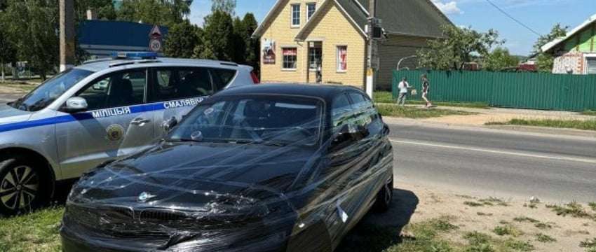 Автомобиль обмотали полиэтиленом: инцидент на линейке в Смолевичи