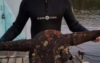 Гомельские водолазы нашли череп бизона на дне Сожа