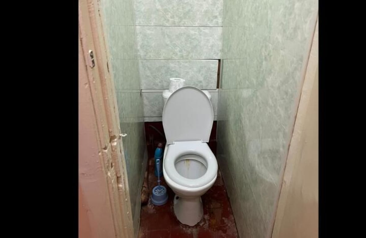 Туалет в общежитии № 15 БНТУ. Фото: скриншот видео Tiktok / lub_salnikova