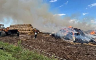Огонь повредил 15 тонн соломы в Ганцевичском районе