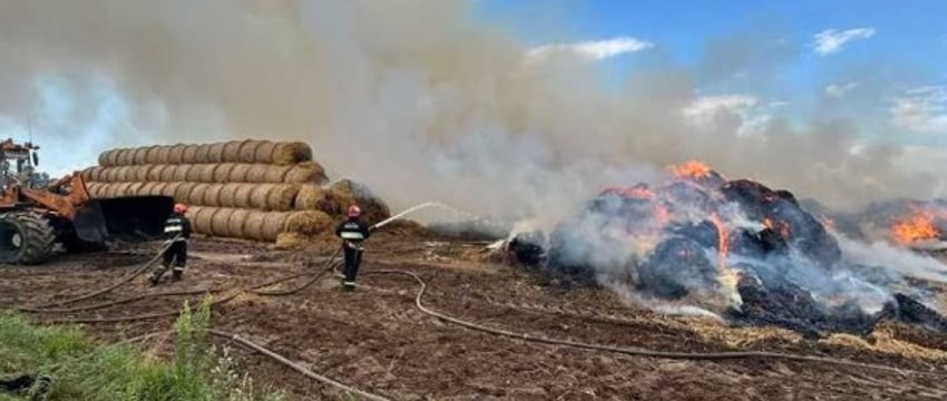 Огонь повредил 15 тонн соломы в Ганцевичском районе