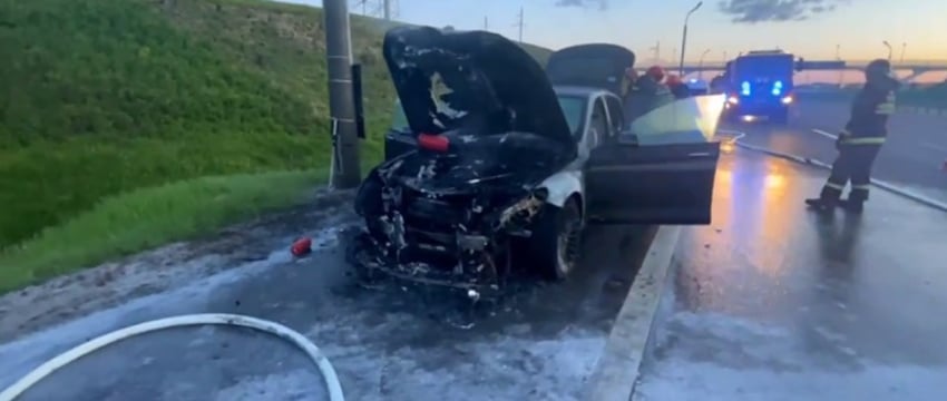 Пожар на МКАДе: BMW не прошел техосмотр