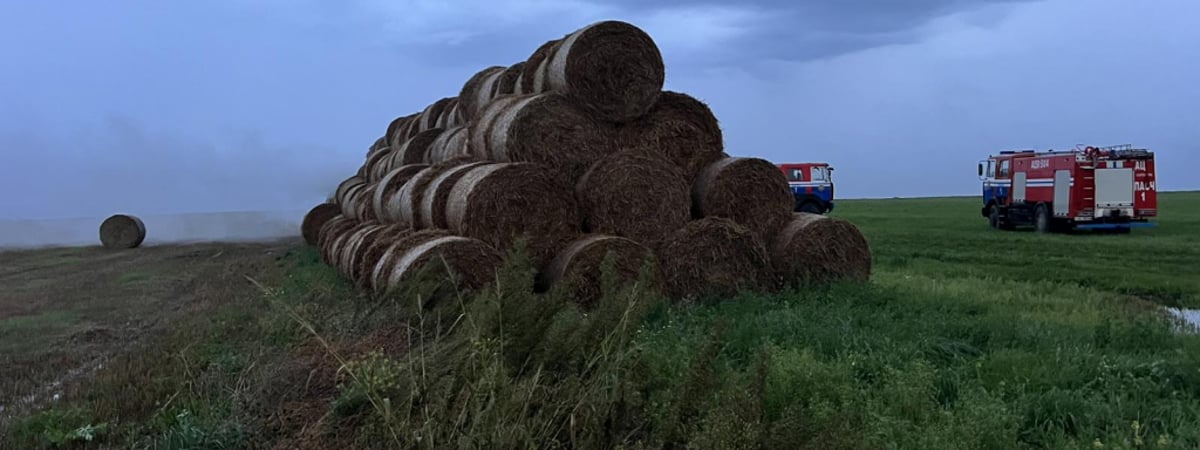 В Новогрудском районе от удара молнии загорелась солома