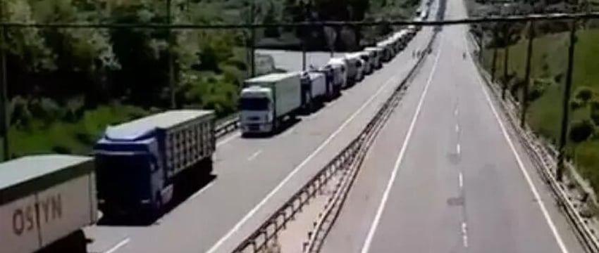 Протест українських дальнобійників проти закону про мобілізацію