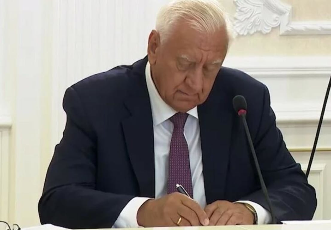 Михаил Мясникович на встрече у Лукашенко. 30 июля 2024 года, Минск. Скриншот видео