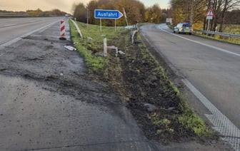 В Германии из бака фуры белоруса на трассу вылился весь дизель