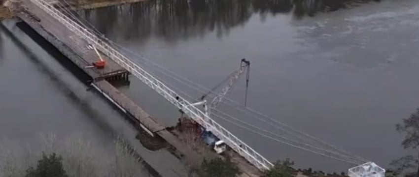 Эксклюзивные кадры реконструкции самого длинного подвесного моста в Беларуси — видео. Когда откроется?