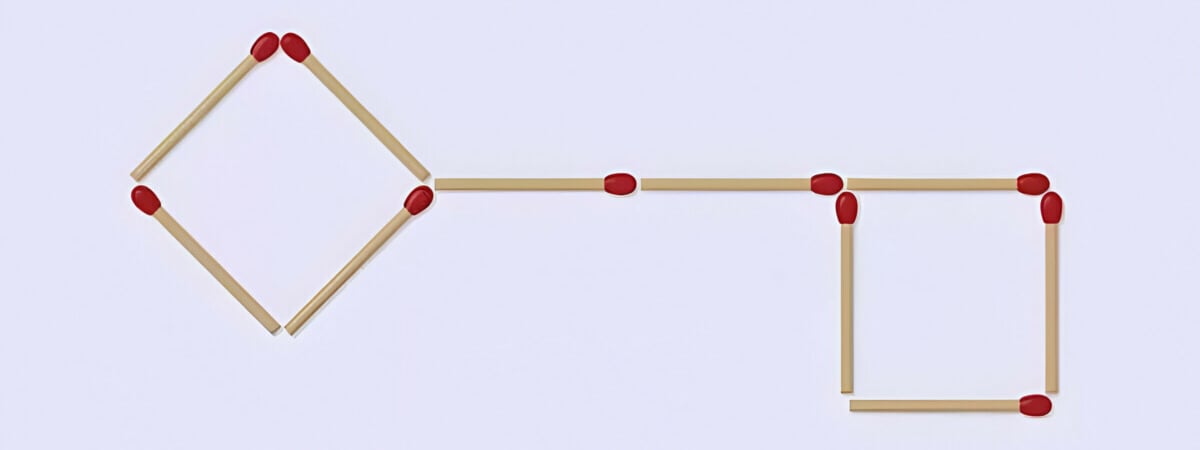 Как сделать 3 квадрата, передвинув 4 спички? Только самые сообразительные сделают это за 9 секунд