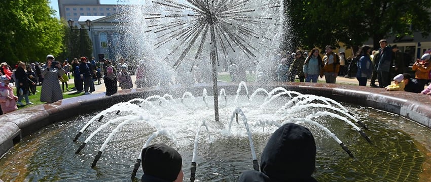 Подготовка к запуску фонтанов в Гомеле к Дню труда