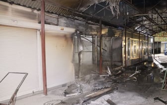 В Гомеле на Прудковском рынке сгорел роллет