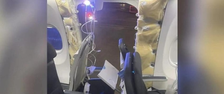 Полеты Boeing 737 MAX 9 остановили из-за потери двери во время полета