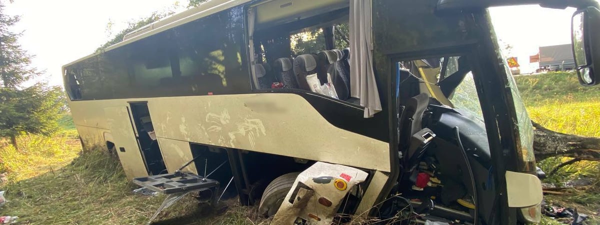 В Дзержинском районе автобус с 46 пассажирами врезался в деревья — Фото