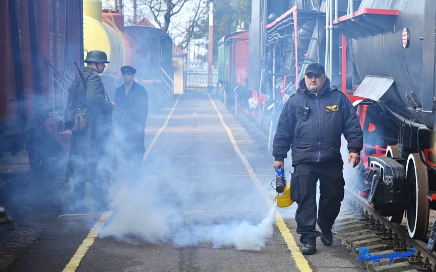 В Барановичах высадился десант немецких солдат. Идет съемка телефильма