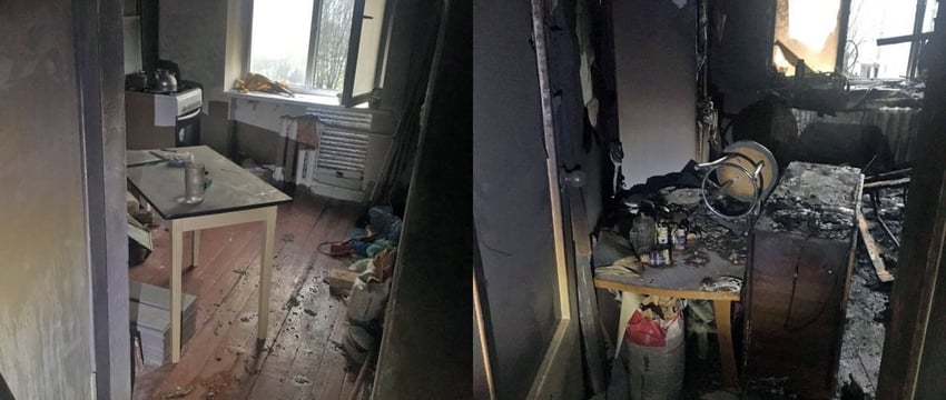 В Белоозёрске при пожаре погиб молодой человек