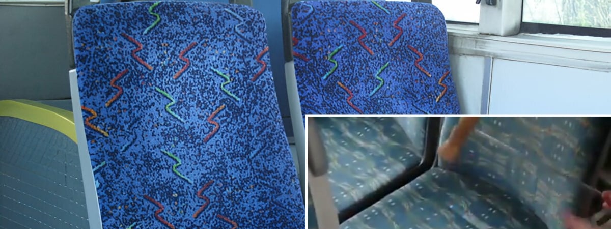 Почему сиденья в автобусах всегда такой странной расцветки? Это видео дало ответ — Видео