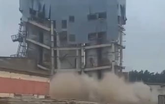 Демонтаж здания взрывным способом в Кобринском районе