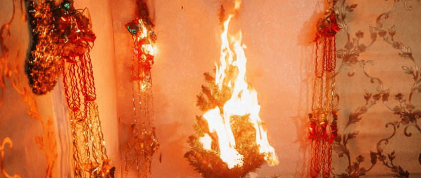 В Гомеле спасатели показали, как вспыхивает елка от бенгальских огней