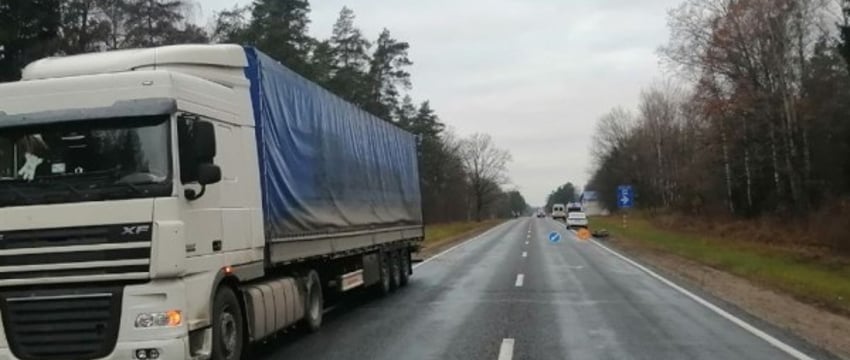 Водитель насмерть сбил коллегу, который вышел на дорогу из-за стоявшего автомобиля