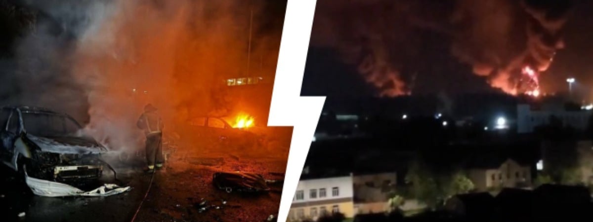 Российские электростанции атаковали десятки беспилотников. На НПЗ под Москвой начался пожар — Видео