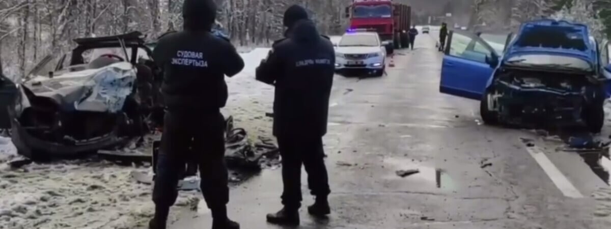 Под Быховом из-за снегопада столкнулись две легковушки – трое детей в реанимации — Видео