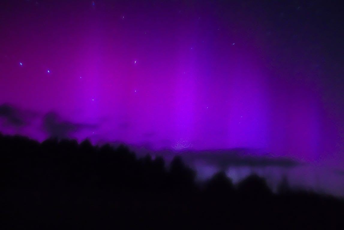 Полярное сияние над Беларусью. Чашникский район Витебской области. Фото Сергея Серебро