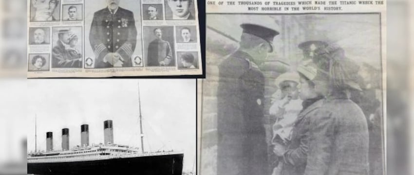 В гардеробе спустя 112 лет была обнаружена газета "Титаник", напоминающая о привидениях.
