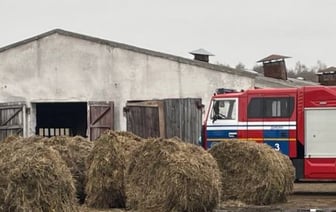 В Кобринском районе загорелась солома