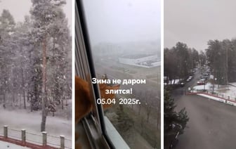 «Носите с собой зонт и лыжи» — Белорусы показали апрельские «оранжевые» метели, а синоптики — где выпадет до 20 см снега — Видео