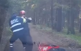 Погоня за пьяным водителем мопеда в Заславле