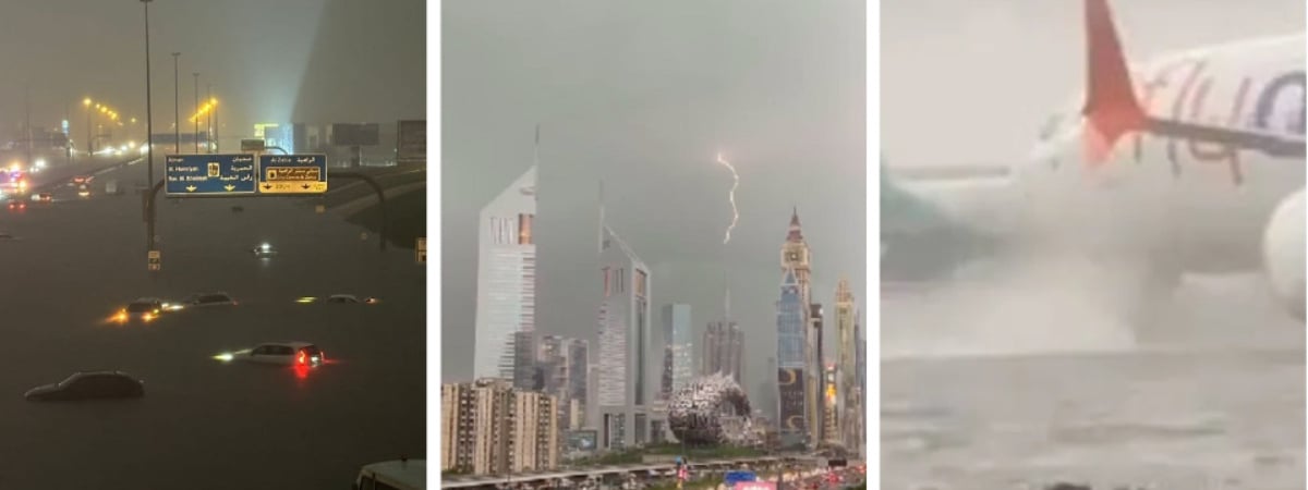 В Дубае самолётам пришлось «приводняться», а улицы превратились в реки — Видео