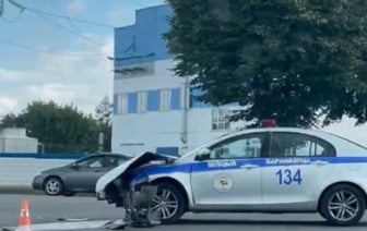 В Барановичах автомобиль ГАИ попал в аварию