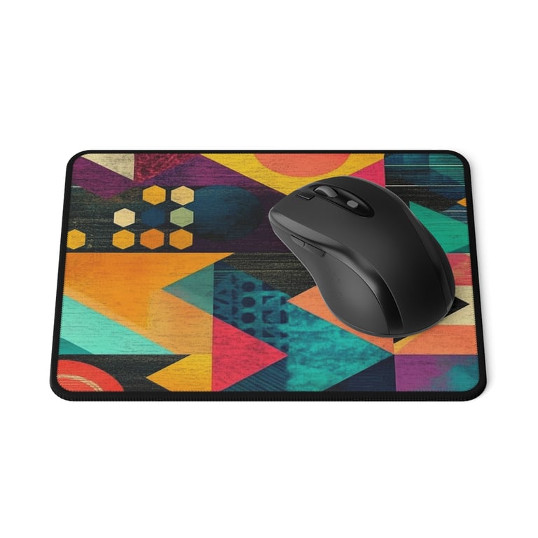Non-Slip Gaming Mouse Pad - Bold Geometric Symphony