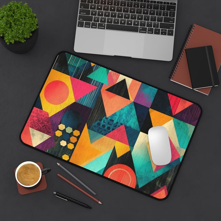 Desk Mat - Bold Geometric Symphony